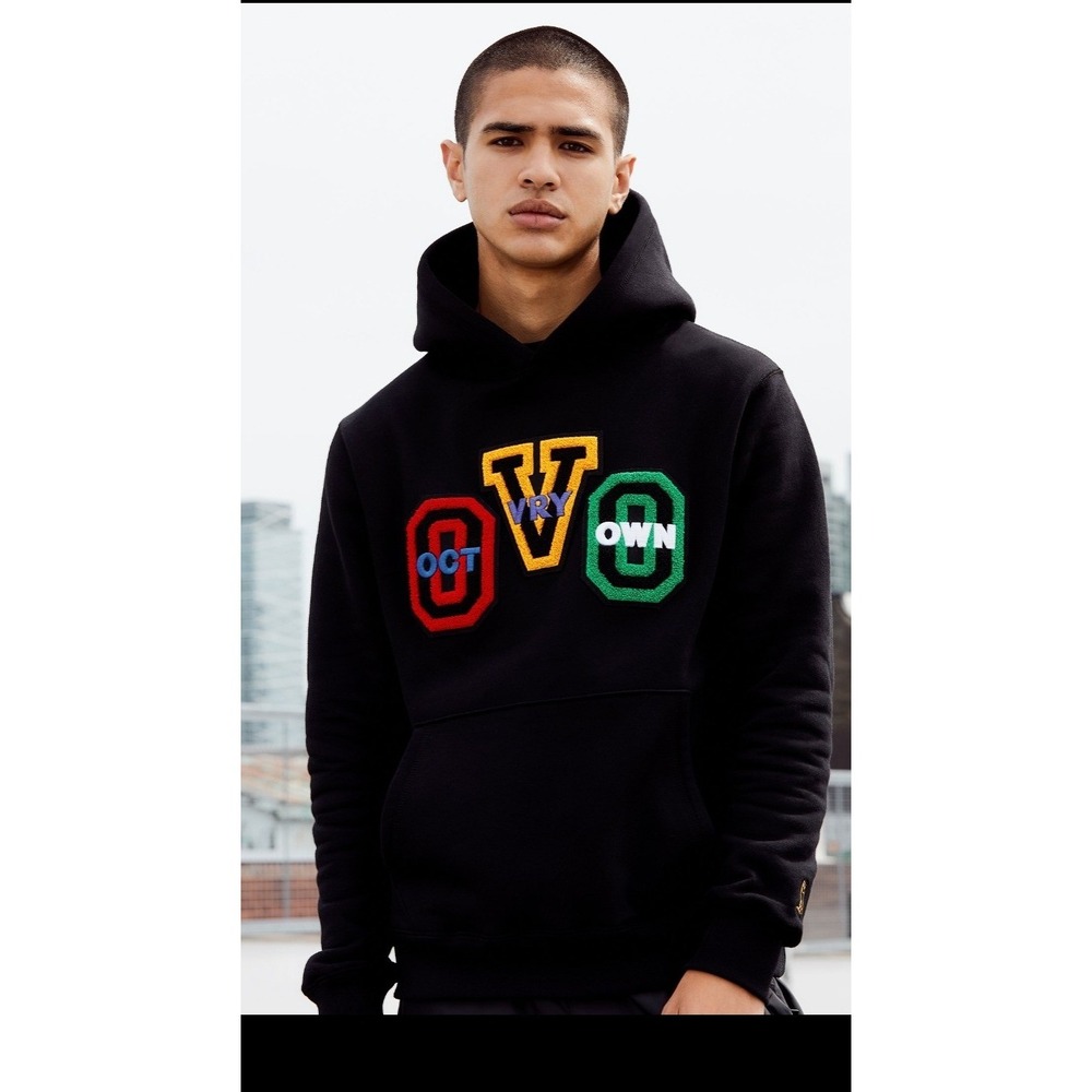 DRAKE OVO Octobers Very Own‎ Varsity Chenille Patch Hoodie Mens  Large